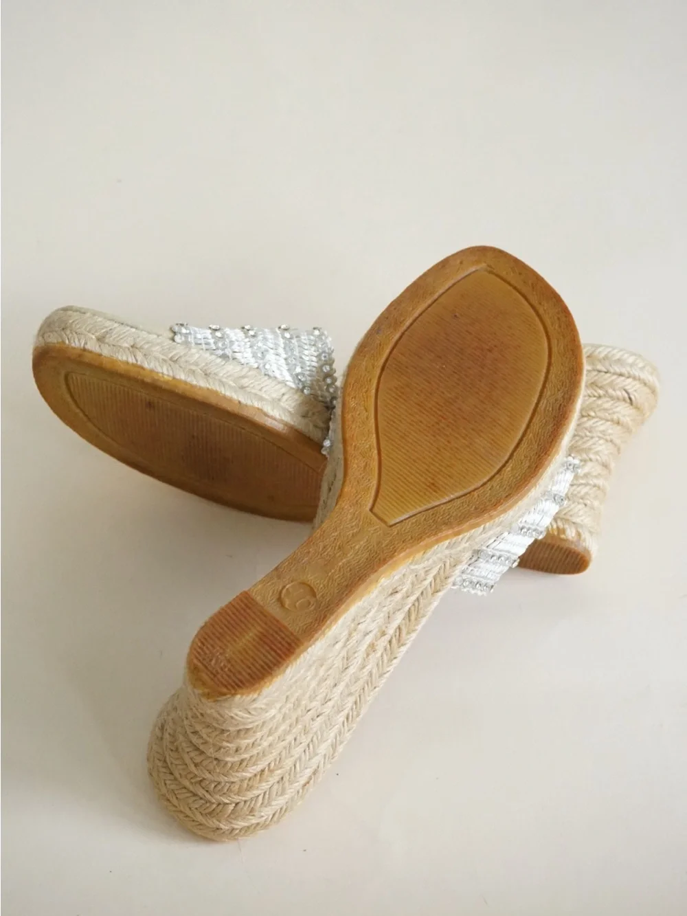 VTG Aldo Beaded Mesh Y2K Braided Wedge Sandals Made in Brazil - Size 40 / 9.5